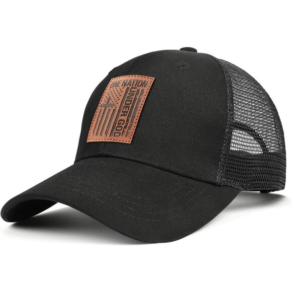 Dark Black Pure Cotton Christian Hats for Men Faith Over Fear Baseball Hat - Picture 1 of 7